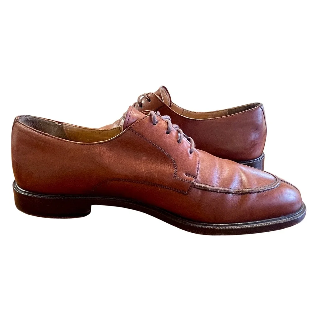 MEZLAN Leather Split Toe Derby Shoes Men Sz 8 Brown Lace Up Dress Classic Office